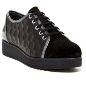 Aquatalia Black and Silver Textured Sneakers